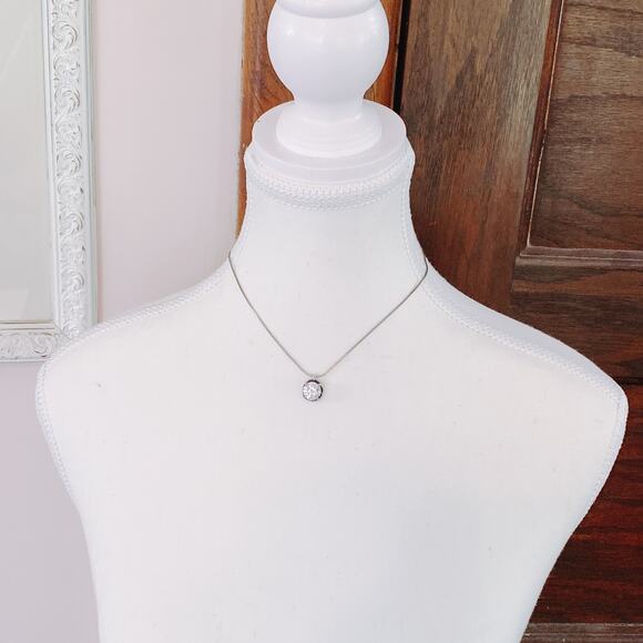 Silpada N1969 Sterling Silver Necklace CZ Pendant Modern Snake Chain Jewelry - Picture 4 of 16